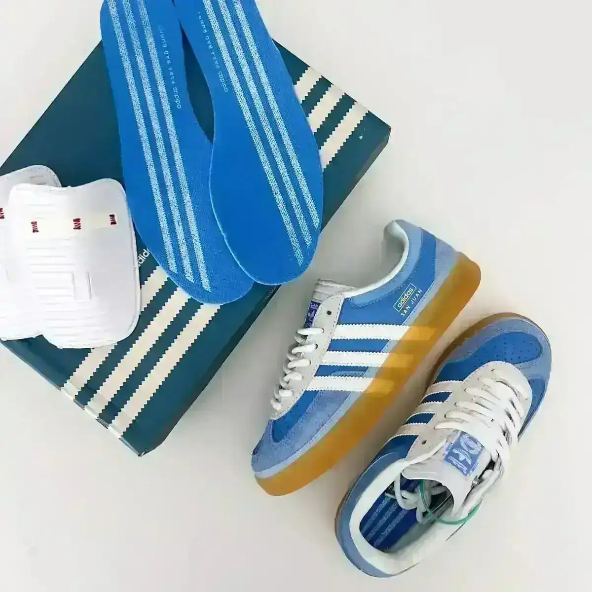 Bad Bunny x Adidas Gazelle Indoor San Juan blue sneaker side profile
