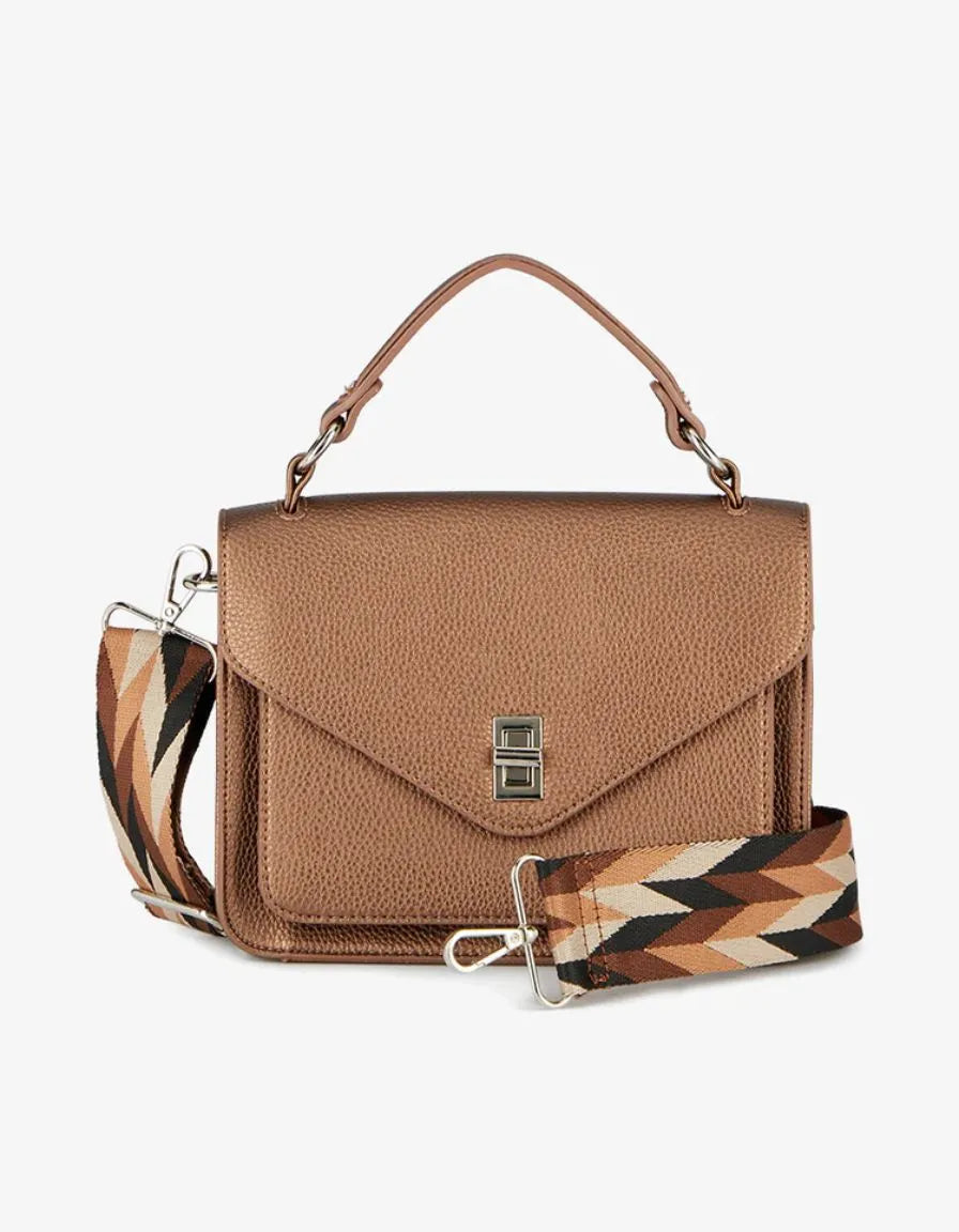 Marcia Brown Handbag. Brown structured shape.