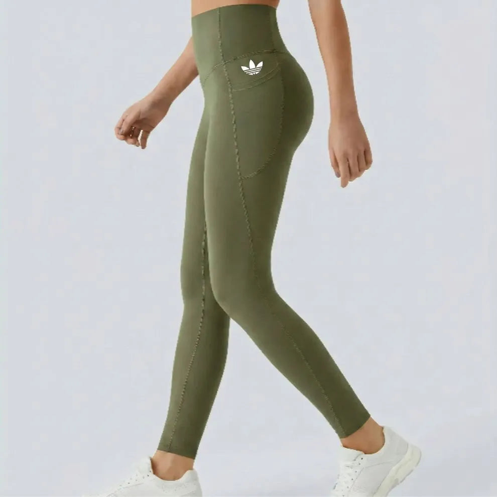 Halara High-Waist Pocket Leggings. High-waist silhouette.