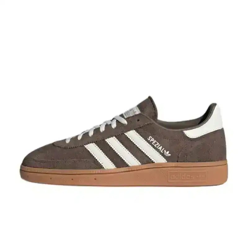 Handball Spezial Earth Strata Sneakers. Brown and cream palette.