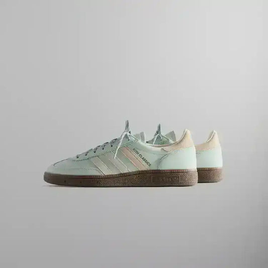 Adidas Handball Spezial Amazon Green Sneakers. Muted green and cream colors.
