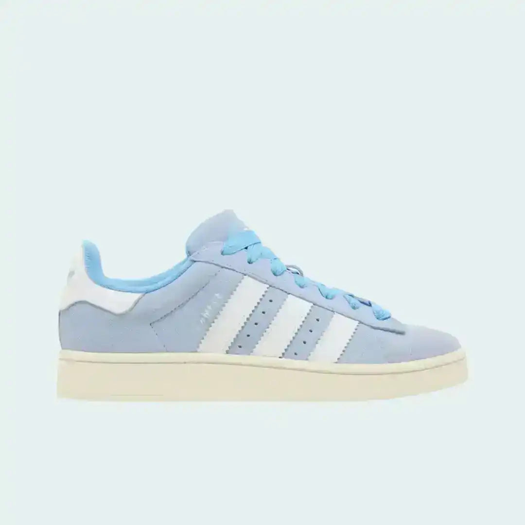 Adidas Campus 00s sneaker shown in an angled view, featuring a low-profile silhouette with a chunky sole and classic skate-inspired design.
