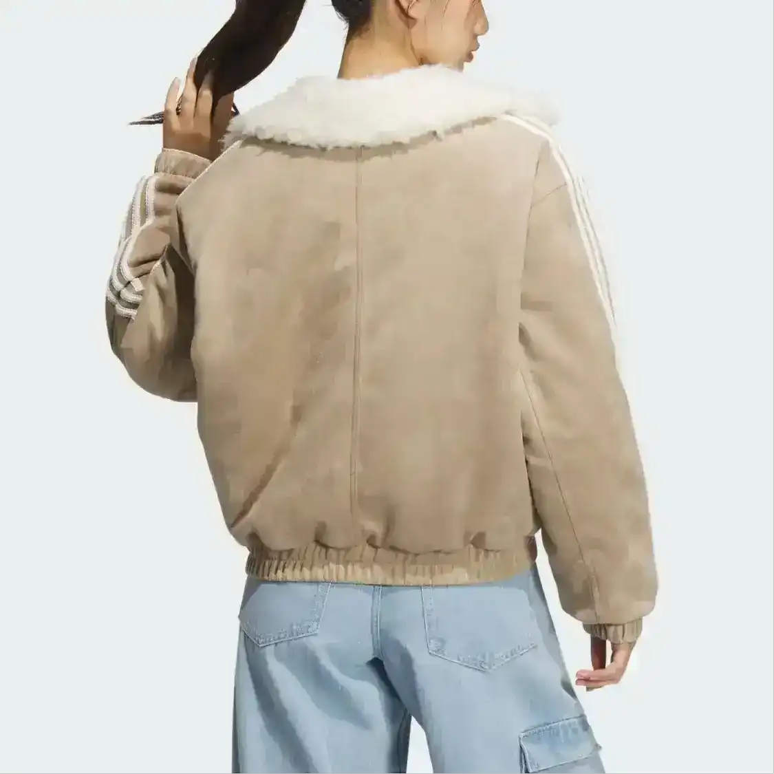 Adidas Originals sherpa-lined jacket with modern oversized cut
