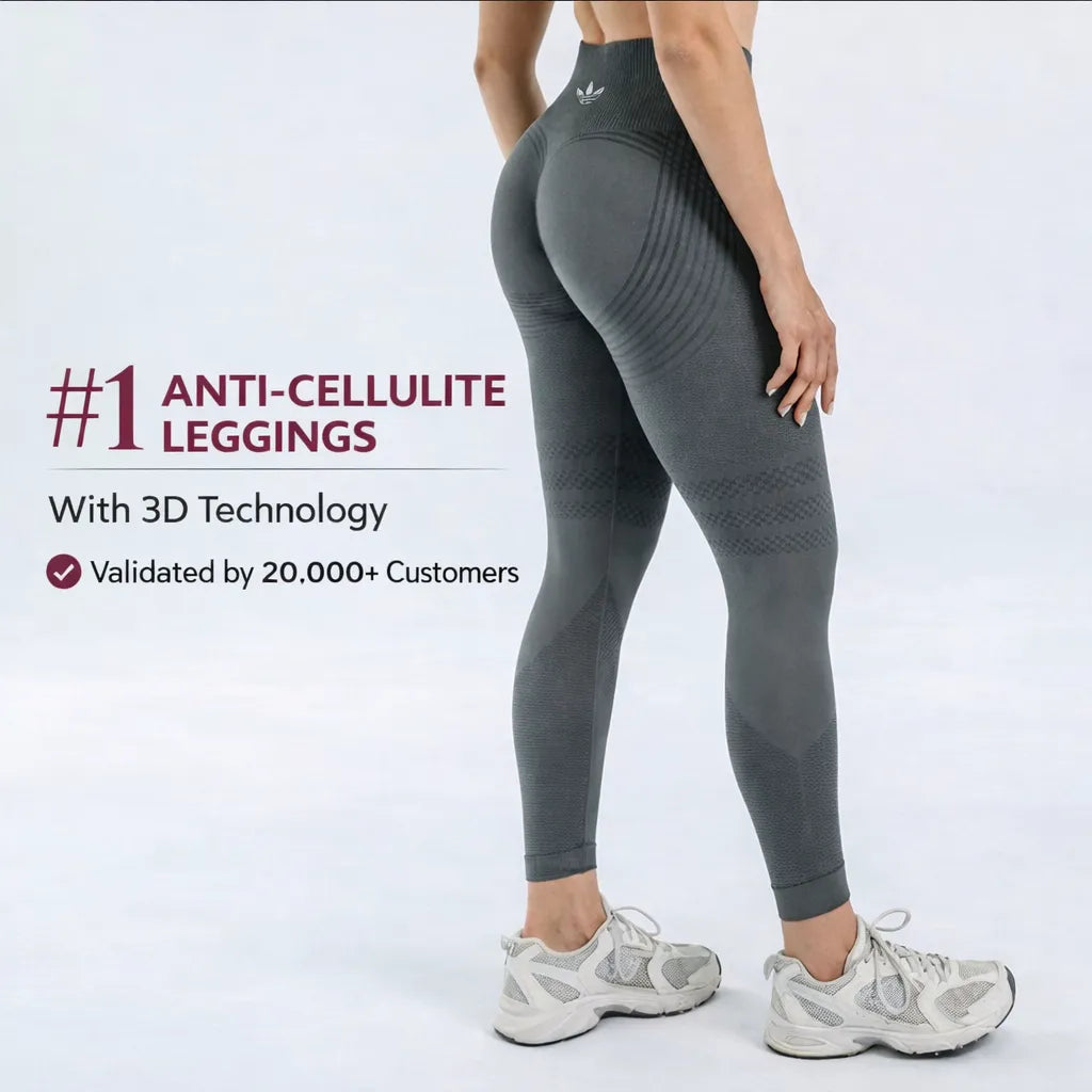 Promotional product graphic featuring leggings in different colors.