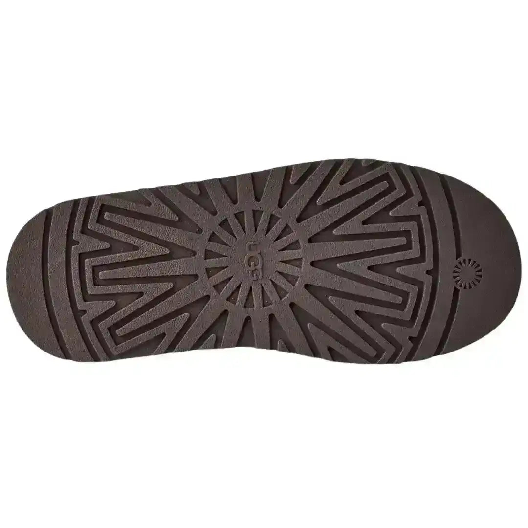 Brown UGG Tazz slippers featuring a chunky outsole, ideal for adding a retro 2000s inspired touch to your modern winter wardrobe.