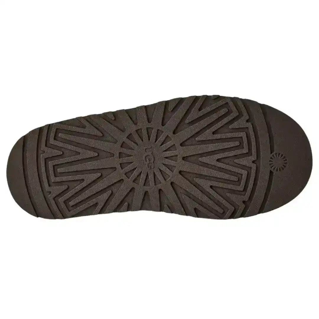 Stylish chocolate brown UGG Tazz slippers featuring a thick platform sole, perfect for adding height and style to your daily casual look.