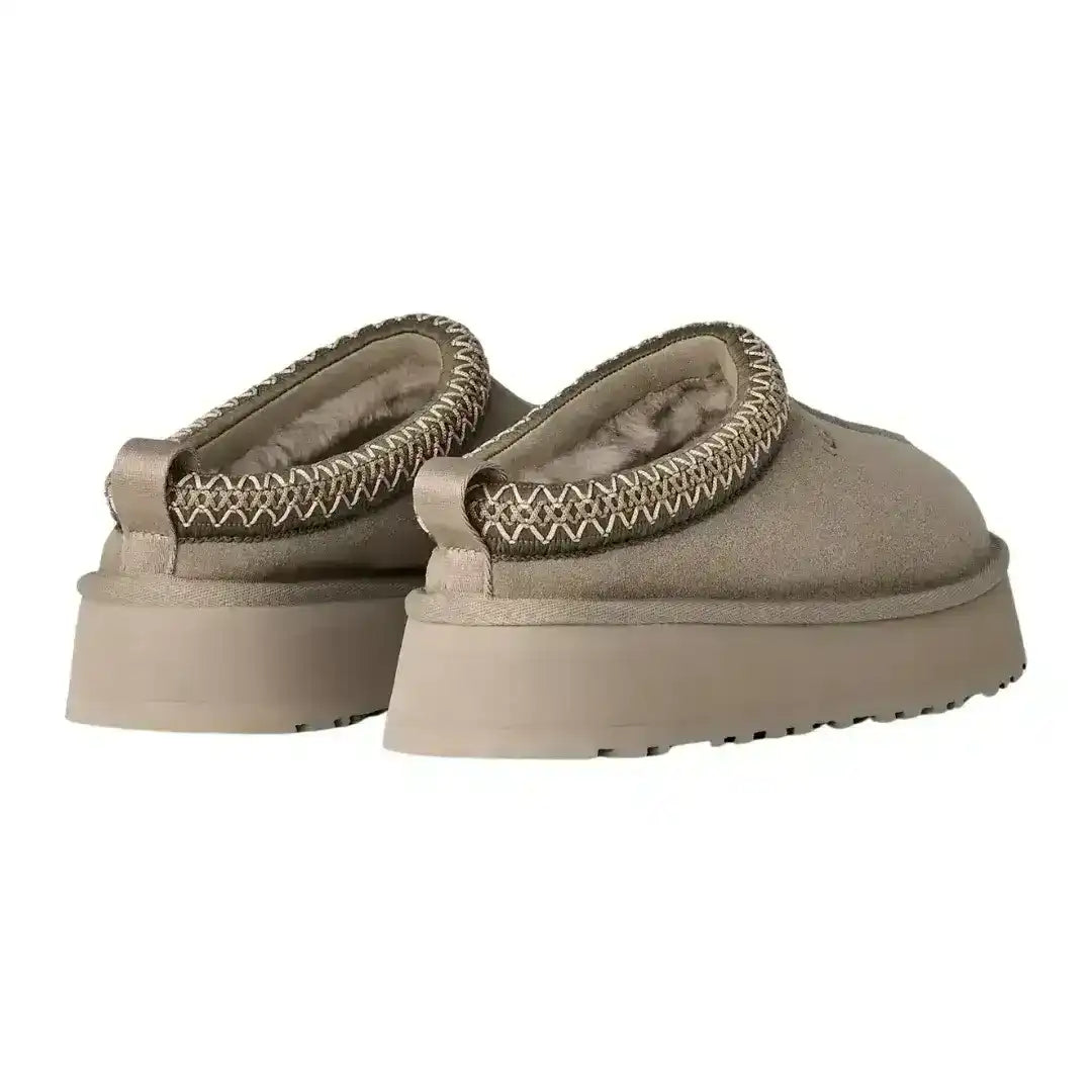 Trending light beige UGG Tazz footwear with platform bottom, essential for those who love earth tones and understated elegance styles.