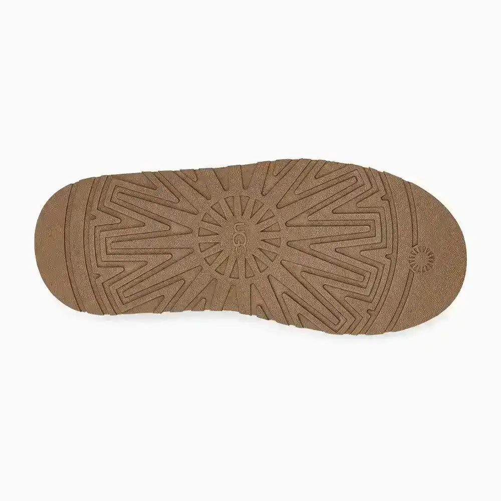 Moss green UGG Tazz platform slippers with Tasman braid, perfect for earth tone outfits and cozy trendy winter fashion styles daily.