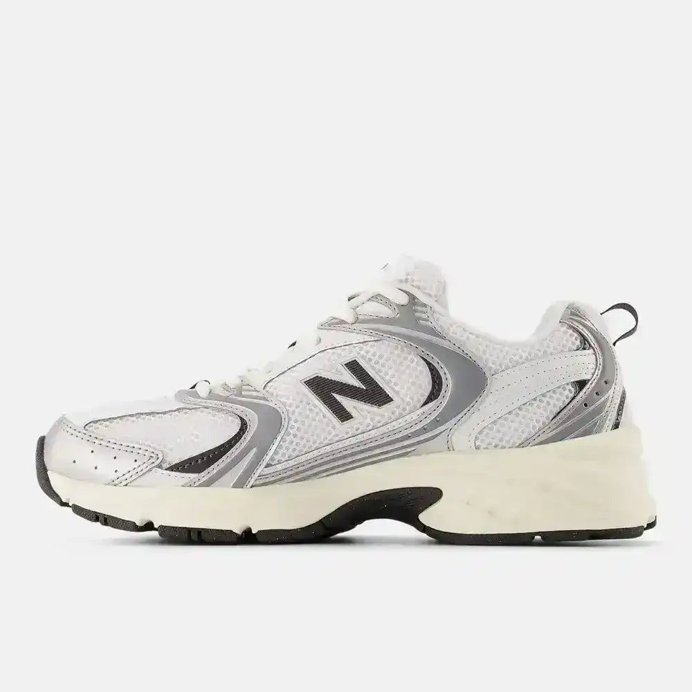 New Balance 530 Sneakers. White and gray palette.