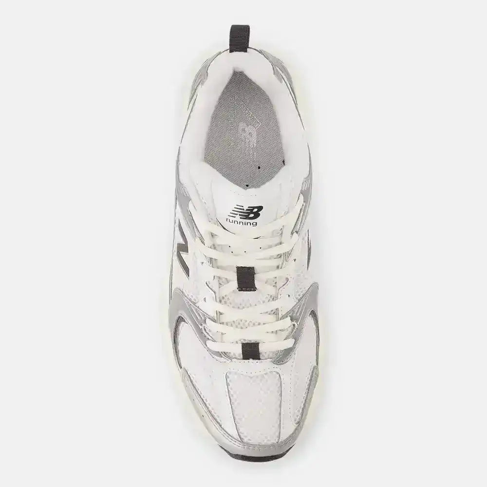 top down view of new balance 530 dad shoe style mesh upper details