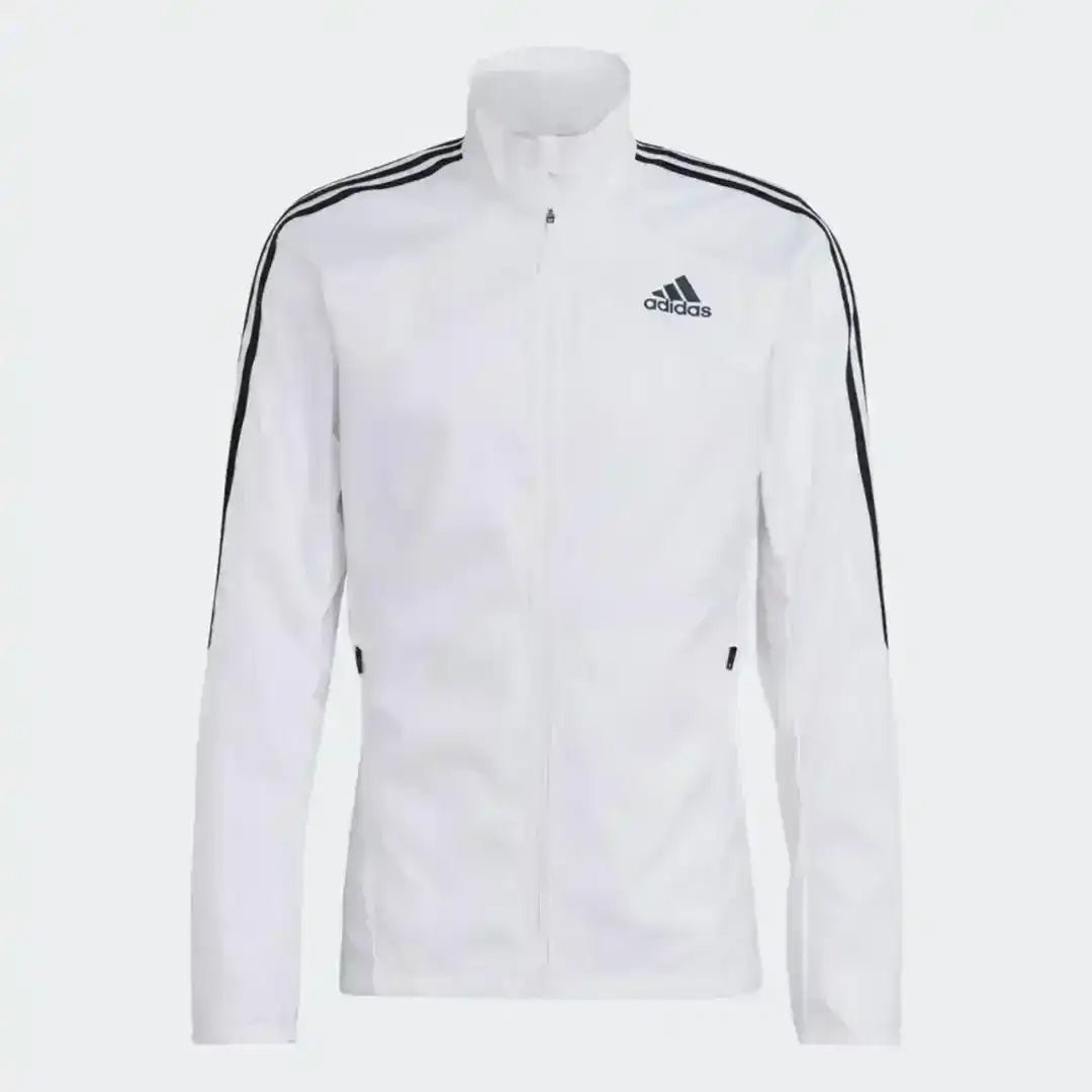 Adidas track jacket white version with full zip and athletic fit
