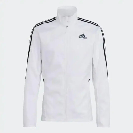 Adidas track jacket white version with full zip and athletic fit
