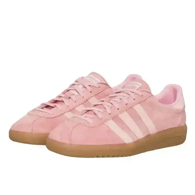 Top view of Adidas Bermuda Glow Pink showing suede texture and lace kick