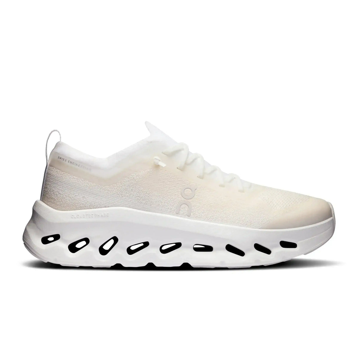 Off-white lace-up sneakers with cutout-style midsoles.