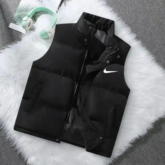 White men's puffer vest sleeveless winter jacket
