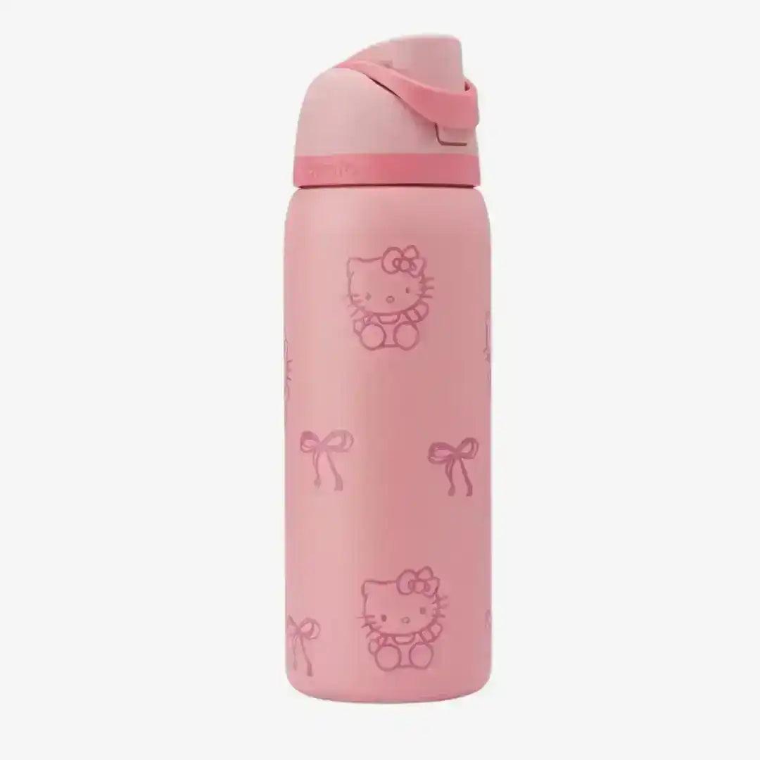 Reusable bottle with a hinged lid and carry loop, product views.
